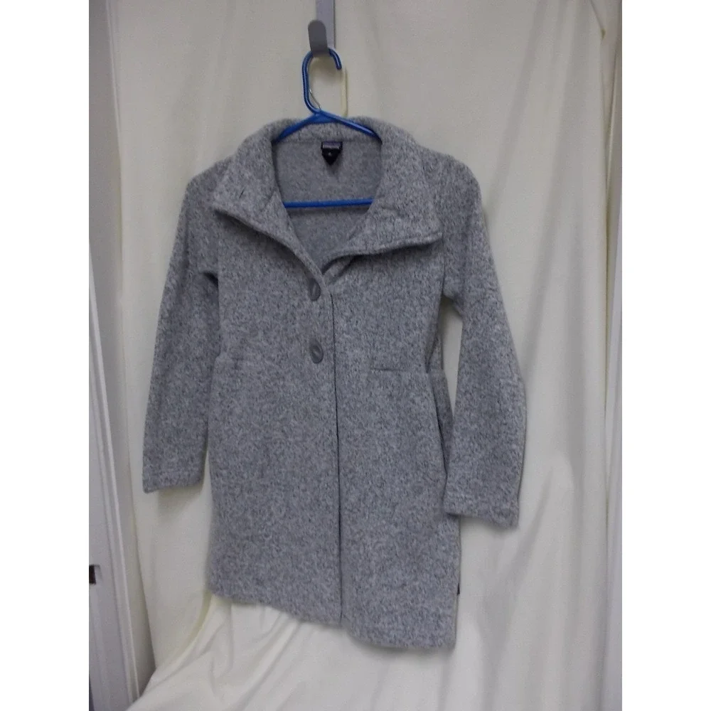 Patagonia Girls Better Sweater Fleece Button Front Coat Jacket Gray Size M 10 - Picture 2 of 5